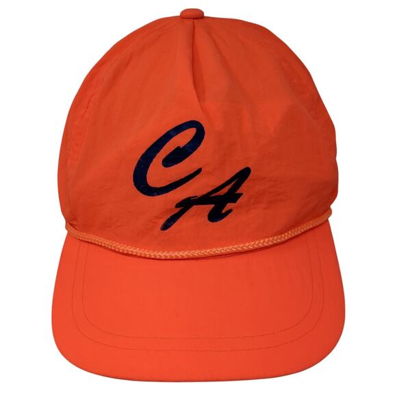 CA Logo Snapback 5 Panel Cap Orange One Size Adjustable Rope Nylon Ama Pro - Picture 1 of 9